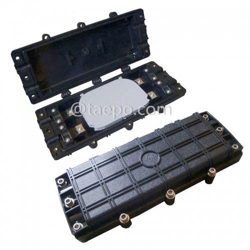 Fiber optic splice closure (FOSC), horizontal flip type, mechanical sealing, 12 fibers, max 48 bunchy fibers