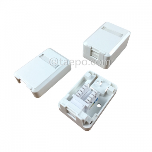 1-port surface box, CAT5E, RJ45, 8P8C, UTP, 65x48x27mm, AP style