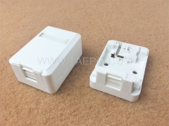 1-port surface box, CAT5E, RJ45, 8P8C, UTP, 65x48x27mm, AP style