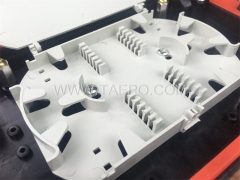 Fiber optic splice closure (FOSC), horizontal type, mechanical sealing, 12 fibers, max 24 bunchy fibers