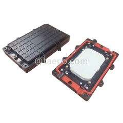 Fiber optic splice closure (FOSC), horizontal type, mechanical sealing, 12 fibers, max 24 bunchy fibers