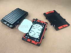 Fiber optic splice closure (FOSC), horizontal type, mechanical sealing, 12 fibers, max 24 bunchy fibers