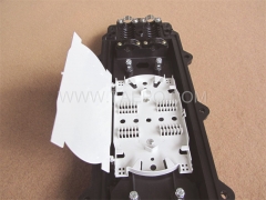 Fiber optic splice closure (FOSC), horizontal type, mechanical sealing, 24 fibers