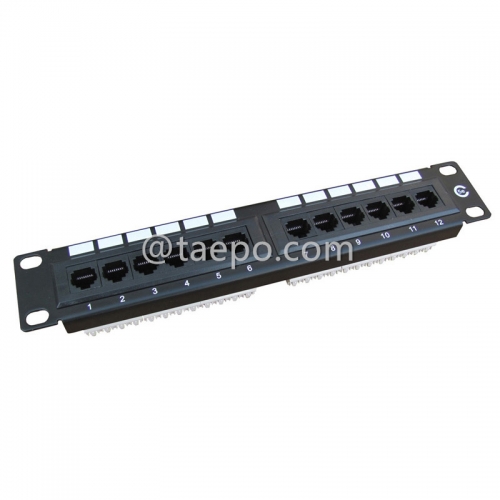 10 inch 1U CAT5E RJ45 UTP 12 port network patch panel