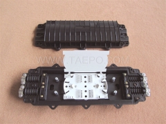 Fiber optic splice closure (FOSC), horizontal type, mechanical sealing, 24 fibers