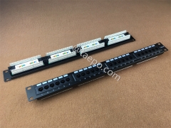 19 inch 1U rack mounted 24 port CAT5E RJ45 UTP network patch panel with 110 and IDC Terminal from China Manufacturer TAEPO for Sale