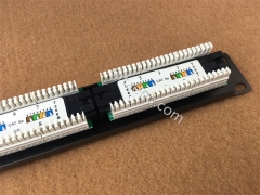 19 inch 1U rack mounted 24 port CAT5E RJ45 UTP network patch panel with 110 and IDC Terminal from China Manufacturer TAEPO for Sale