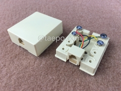 1-port connection box, CAT3, 6P4C, 55x49x20.5mm