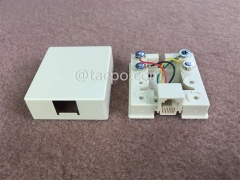 1-port connection box, CAT3, 6P4C, 55x49x20.5mm