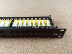 19 inch server rack 1U 48 port CAT5E RJ45 network patch panel with cable bracket from China Manufacturer TAEPO for Sale