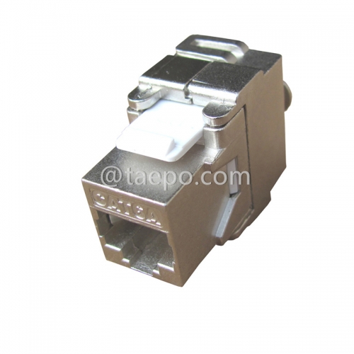 180 degree CAT6A 8P8C RJ45 STP shielded Keystone modular jack