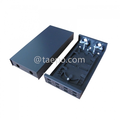 Fiber termination box (FTB), indoor, 24 fibers, pigtail type, cold rolling steel housing with powder coating