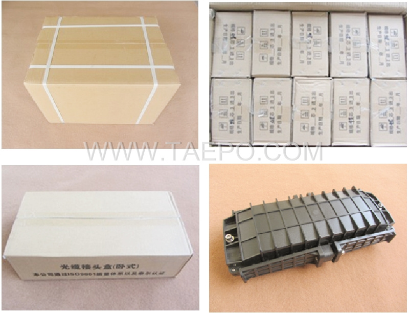 Packing pictures for Fiber optic splice closure (FOSC), horizontal type, mechanical sealing, 12 fibers, max 144 bunchy fibers