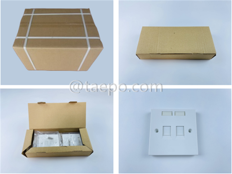 Packing pictures for 2-port faceplate, 86x86mm, UK style