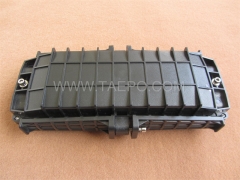 Fiber optic splice closure (FOSC), horizontal type, mechanical sealing, 12 fibers, max 144 bunchy fibers