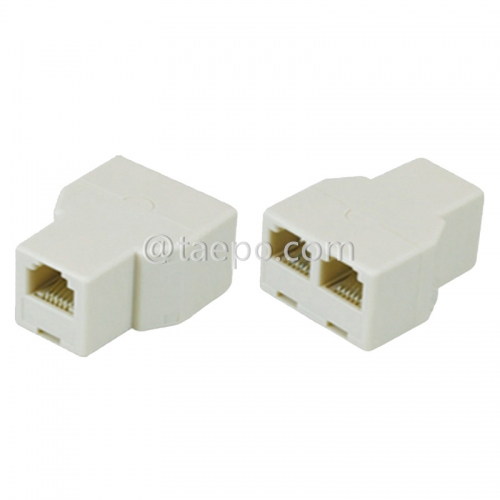 6P4C RJ11 female to Duplex female Telephone socket Splitter adapter