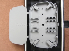 Fiber optic splice closure (FOSC), horizontal type, mechanical sealing, 12 fibers, max 144 bunchy fibers