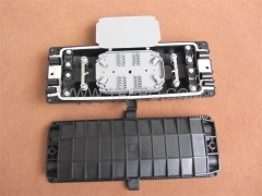 Fiber optic splice closure (FOSC), horizontal type, mechanical sealing, 12 fibers, max 144 bunchy fibers