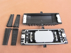 Fiber optic splice closure (FOSC), horizontal type, mechanical sealing, 12 fibers, max 144 bunchy fibers