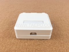 2-port surface box, CAT5E, RJ45, 8P8C, UTP, 70x60x27mm, AP style, without keystone jack
