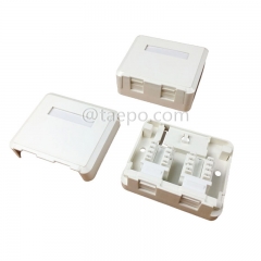 2-port surface box, CAT5E, RJ45, 8P8C, UTP, 70x60x27mm, AP style, without keystone jack