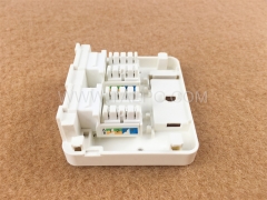 2-port surface box, CAT5E, RJ45, 8P8C, UTP, 70x60x27mm, AP style, without keystone jack