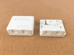 2-port surface box, CAT5E, RJ45, 8P8C, UTP, 70x60x27mm, AP style, without keystone jack