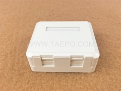 2-port surface box, CAT5E, RJ45, 8P8C, UTP, 70x60x27mm, AP style, without keystone jack