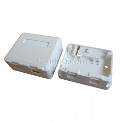 2-port surface box, CAT5E, RJ45, 8P8C, UTP, 70x60x27mm, AP style, without keystone jack