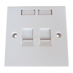 2-port faceplate, 86x86mm, UK style