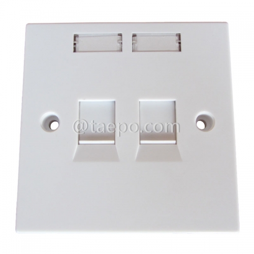 2-port faceplate, 86x86mm, UK style