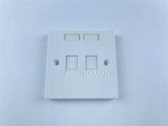 2-port faceplate, 86x86mm, UK style