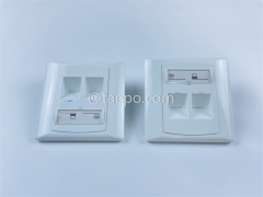 2-port faceplate, 86x86mm, German style