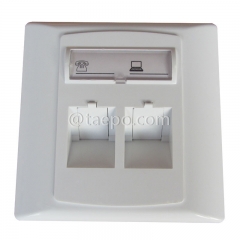 2-port faceplate, 86x86mm, German style
