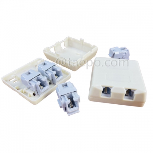 2 port RJ11 Cat3 2P2C dry telephone socket from China Manufacturer TAEPO for Sale
