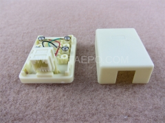 1 port CAT3 6P4C telephone wire RJ12 jack connection box