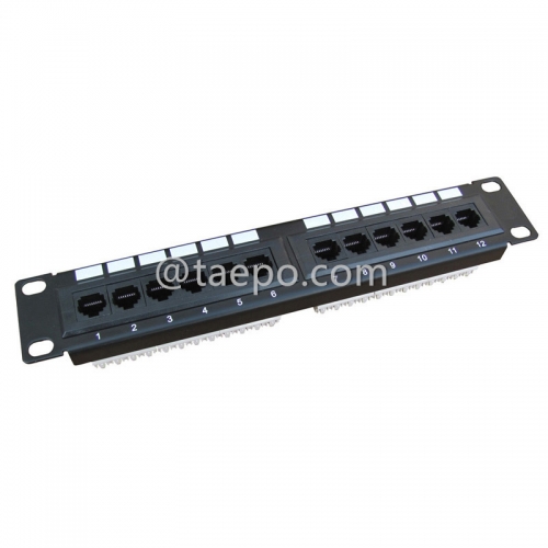 1U 10inch rack RJ45 UTP category 6 12 port network patch panel
