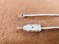 2-pole test cord, LSA test plug to 6P2C modular plug, 1.5m