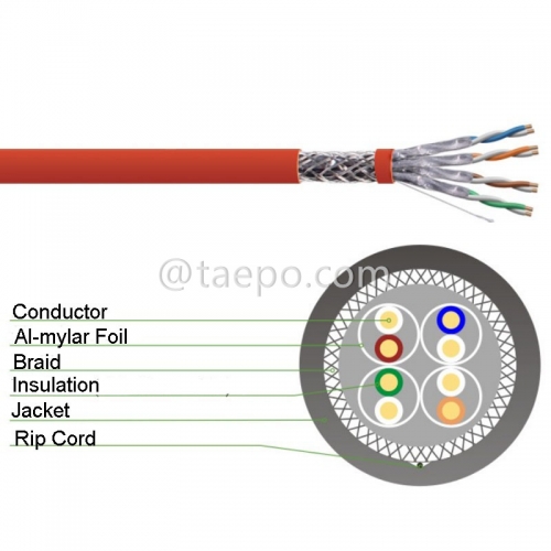 4 pairs CAT 7A STP FTP bare copper network LAN ethernet cable