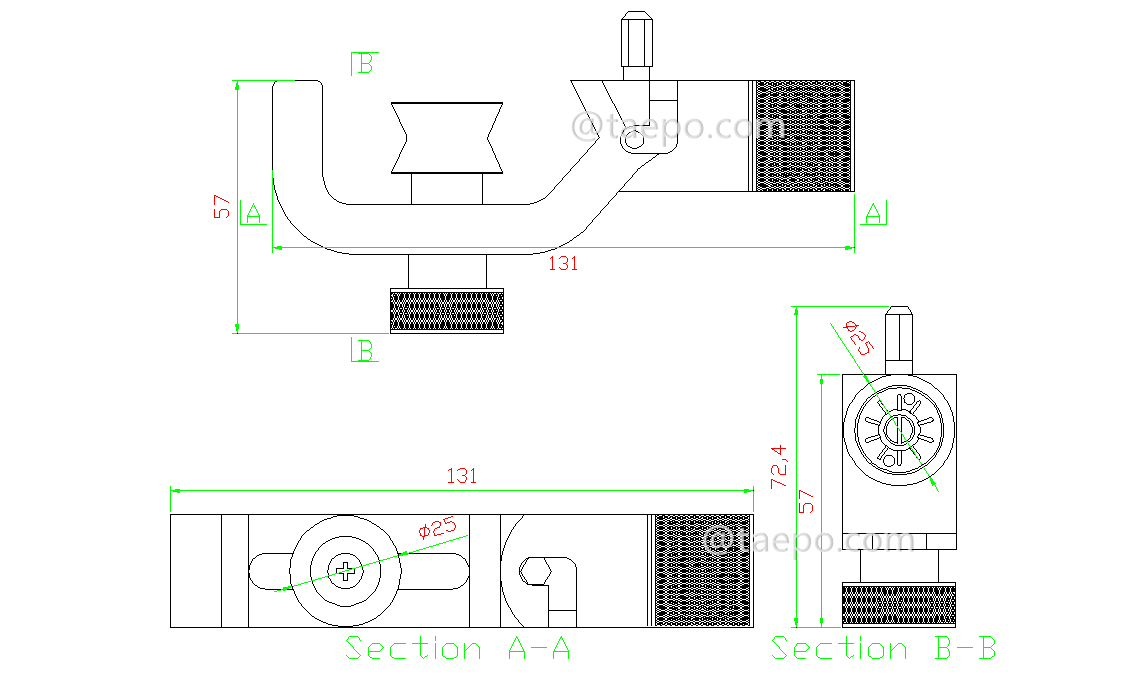 Drawing for Fiber cable sheath longitudinal and horizontal cutter