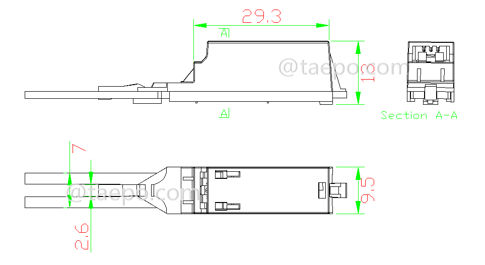 Drawing for 1 pair MDF protector for LSA profile highband module