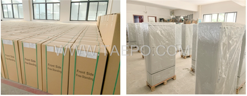 Packing pictures for Outdoor SMC fiber street cabinet, SC, 288 fibers, single-sided, single door, plastic case splitter type, with 10 plastic case slots