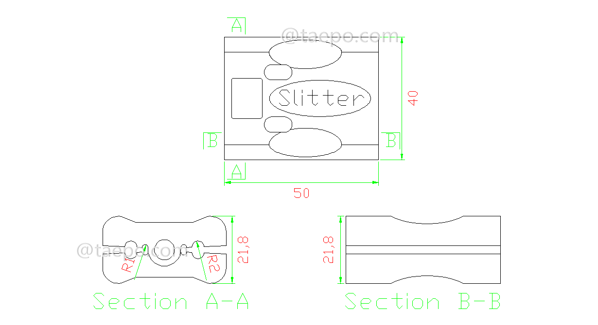 Drawing for Fiber slitter for loose tube