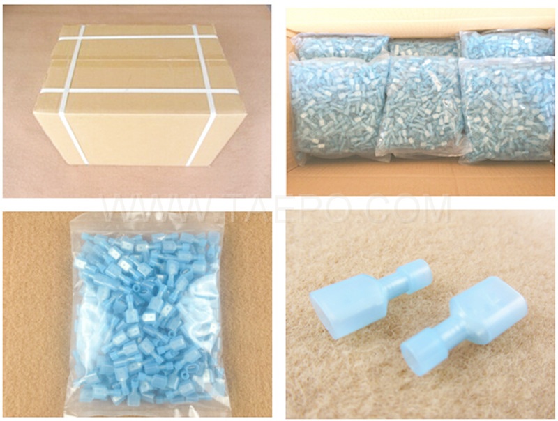 Packing picture for 952T nylon terminal, 1-wire, AWG18-14 conductor, blue, for 952 tap connector