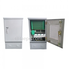Outdoor SMC fiber street cabinet, SC, 96 fibers, single-sided, single door, plastic case splitter type, with 4 plastic case slots