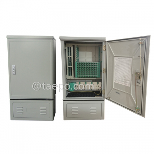 Outdoor SMC fiber street cabinet, SC, 96 fibers, single-sided, single door, plastic case splitter type, with 6 plastic case slots