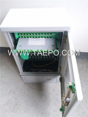 Outdoor SMC fiber street cabinet, SC, 96 fibers, single-sided, single door, plastic case splitter type, with 4 plastic case slots