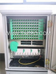 Outdoor SMC fiber street cabinet, SC, 96 fibers, single-sided, single door, plastic case splitter type, with 4 plastic case slots