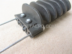 Fiber optic Anchor clamp, cable dia 5-9mm, UV protection, L180mm, steel with nickel plating, 80daN, 2000-3000N