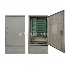 Outdoor SMC fiber street cabinet, SC, 288 fibers, single-sided, single door, plastic case splitter type, with 10 plastic case slots